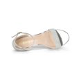thumbnail image 4 of BLISSFUL STEP Women's Sandals Ankle Strap Stiletto Heels Glitter Sandals Silver 7, 4 of 6