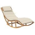 thumbnail image 1 of vidaXL Rocking Sun Lounger with Cushion Solid Teak Wood, 1 of 5