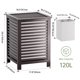 thumbnail image 4 of Cesta de lavandería doble con tapa cesta de bambú de 120 litros con bolsa de forro extraíble divisor de ropa de 2 secciones para lavadero baño dormito, 4 of 8