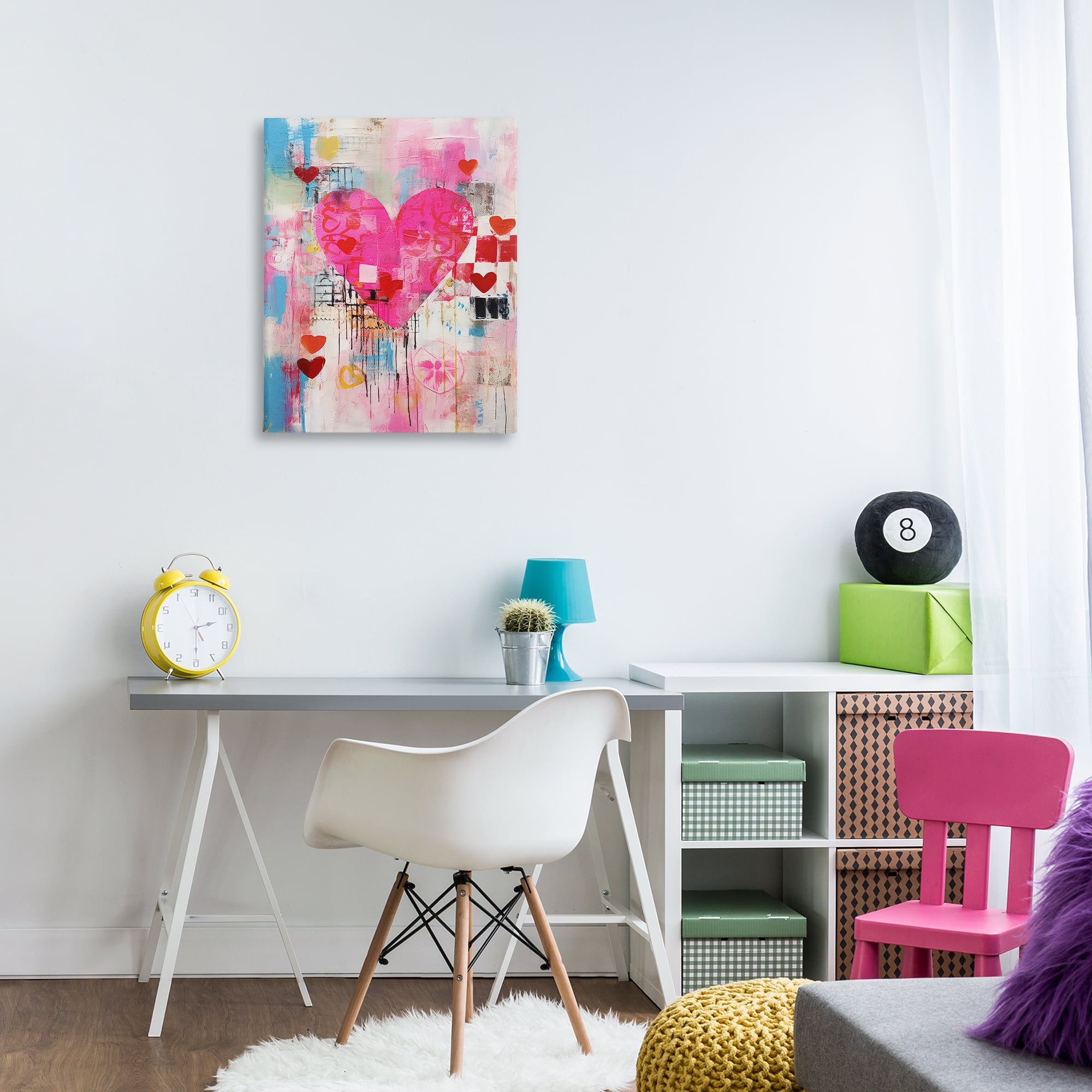 Stupell Industries Whimsical Romance Heart Pattern Abstract Painting Wrapped Canvas Art Print Wall Art, 24 x 30