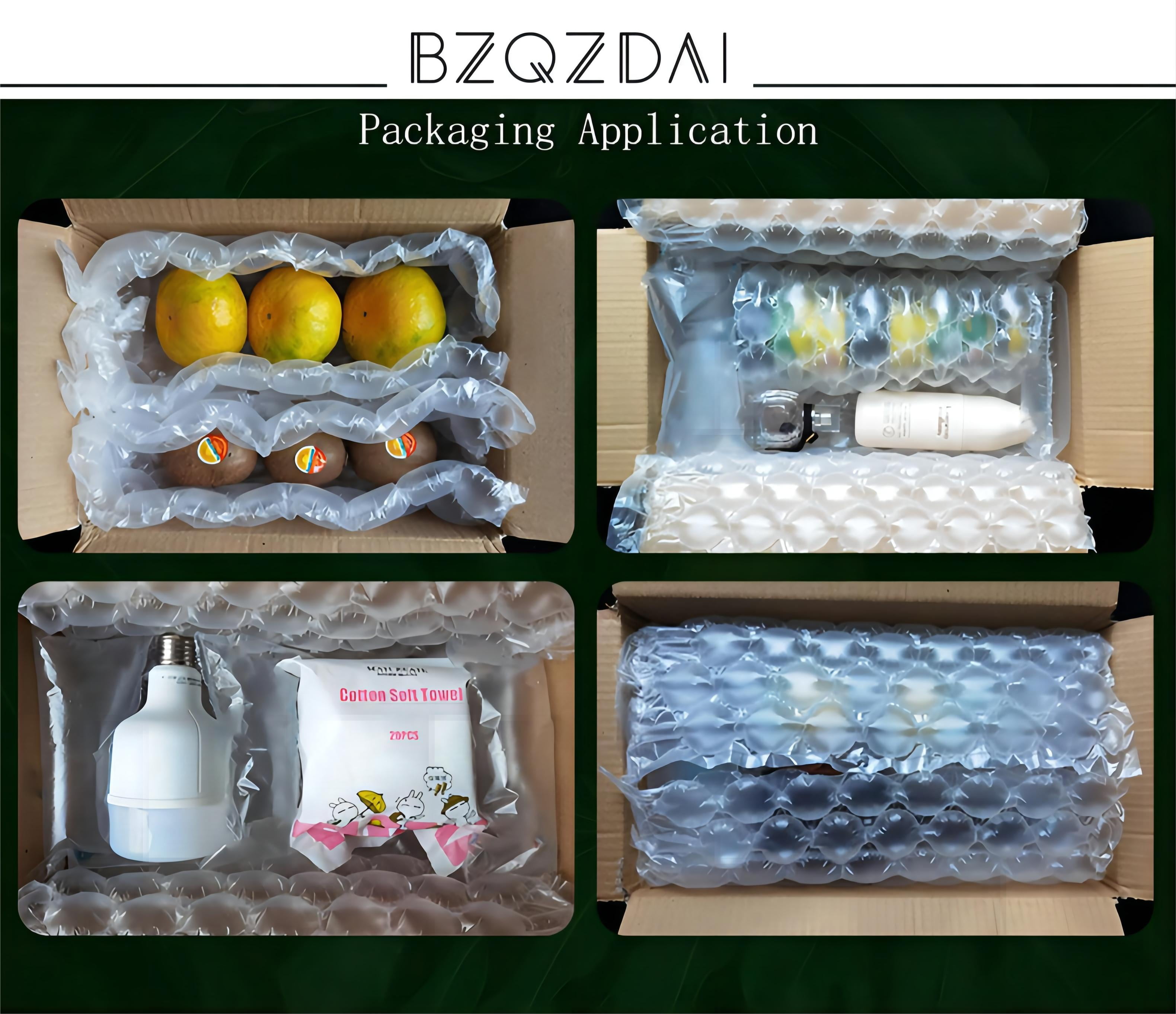 BZQZDAI 15.4" Wide 66Ft/Roll Air Bubble Cushion Wrap Roll Inflatable Air Pillow for Heavy Duty Packing and Moving with Free Pump