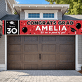 thumbnail image 5 of LUUFILx Personalized Red and Black Congrats Grad Banner with Balloons Graduation Cap and Confetti Party Decoration, 5 of 8