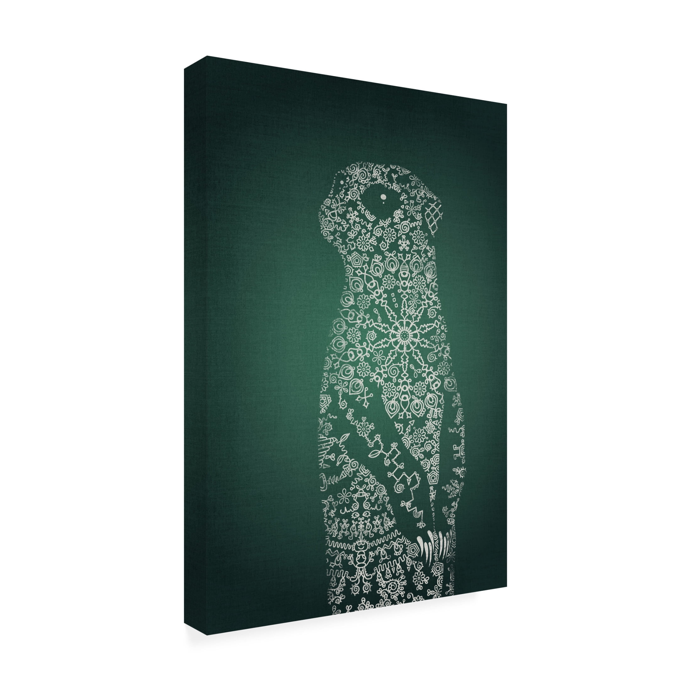 Canvas Wall Art - Ema Paraschiv 'The Emerald Meerkat' Wall Art for Living Room, Bedroom, or Office Décor by Trademark Fine Art - 30 x 47 Inches