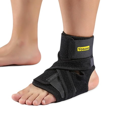 Best Breathable Adjustable Compression Foot Drop Ankle Brace Support Stabilizer - Deluxe Foot Support Ankle Stabilizer - Foot Support Protector and Stabilizer - Fits Either Left and Right (Best Ankle Brace For Drop Foot)
