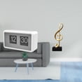 thumbnail image 2 of Centro De Mesa Con Reloj Giratorio Silencioso Con Escultura De Nota Musical, Adorno Creativo De Resina, Gran Exhibición Para Dormitorio, Escuela, Cafetería, Mesa De Comedor, 2 of 8