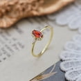 thumbnail image 4 of Veshon Oval Cut Red Ruby Diamond Women's Engagement Ring Halo Wedding Beautiful Proposal Ring 14K Yellow Gold Plated 925 Sterling Silver Handmade Personalized Anniversary Ring Valentine Gift, 4 of 6