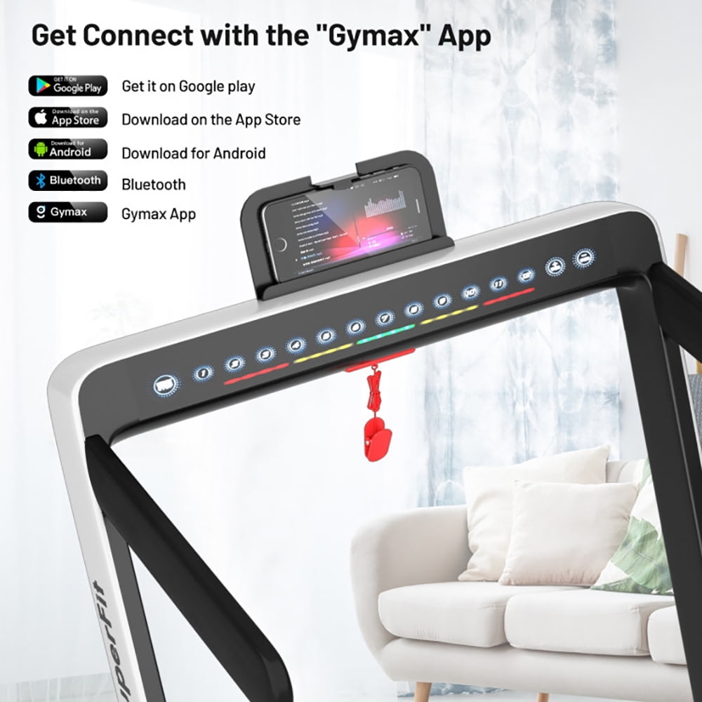 Topcobe 2-in-1 Electric Motorized Health and Fitness Folding Treadmill with Dual Display and Speaker, Under Desk Walking Pad Treadmill, Walking Pad with Handle Bar, White
