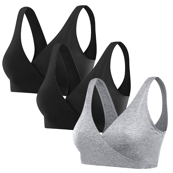 French Style Nursing Bra With Inner Front Closure for Easy Hands-Free Feeding and All-Day Comfort for Casual Home Wear 3PCS