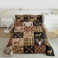 thumbnail image 2 of jejeloiu Safari Animal Deer Bedding Comforter Set,Rustic Farmhouse Cabin Twin Comforter Sets,Brown Geometric Checkered Bedding Set For Boys Teens,Luxury Bedroom Decor Reversible,2-Piece, 2 of 8