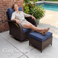 thumbnail image 5 of LayinSun 7 Pieces Outdoor Patio Furniture Set with Fire Pit Table, Rattan Wicker Sectional Swivel Rocker Chairs Sets, 5 of 11