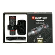 Swiss Tech Bike Rechargeable Helmet Light, Handlebar Light, 600 Lumens, IP67 Waterproof, Multiple Modes, Bicycle