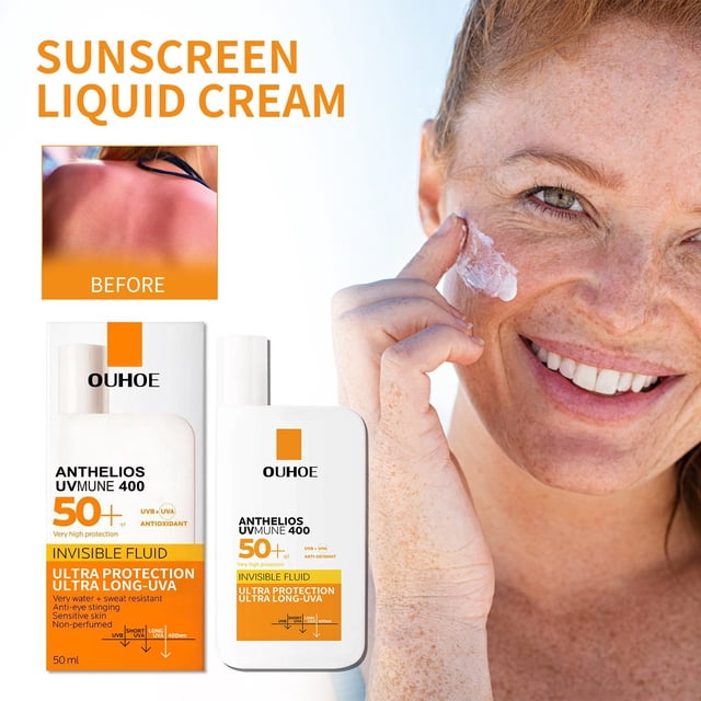 Protector solar líquido para blanquear la piel hidratante, bloqueador solar facial, base UV, Control de aceite, protector solar resistente al agua, 50ml