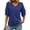 Blue, variant on Womens V Neck Loose Fit T Shirt Double Layer Flounce Short Sleeve Top Casual T Shirts
