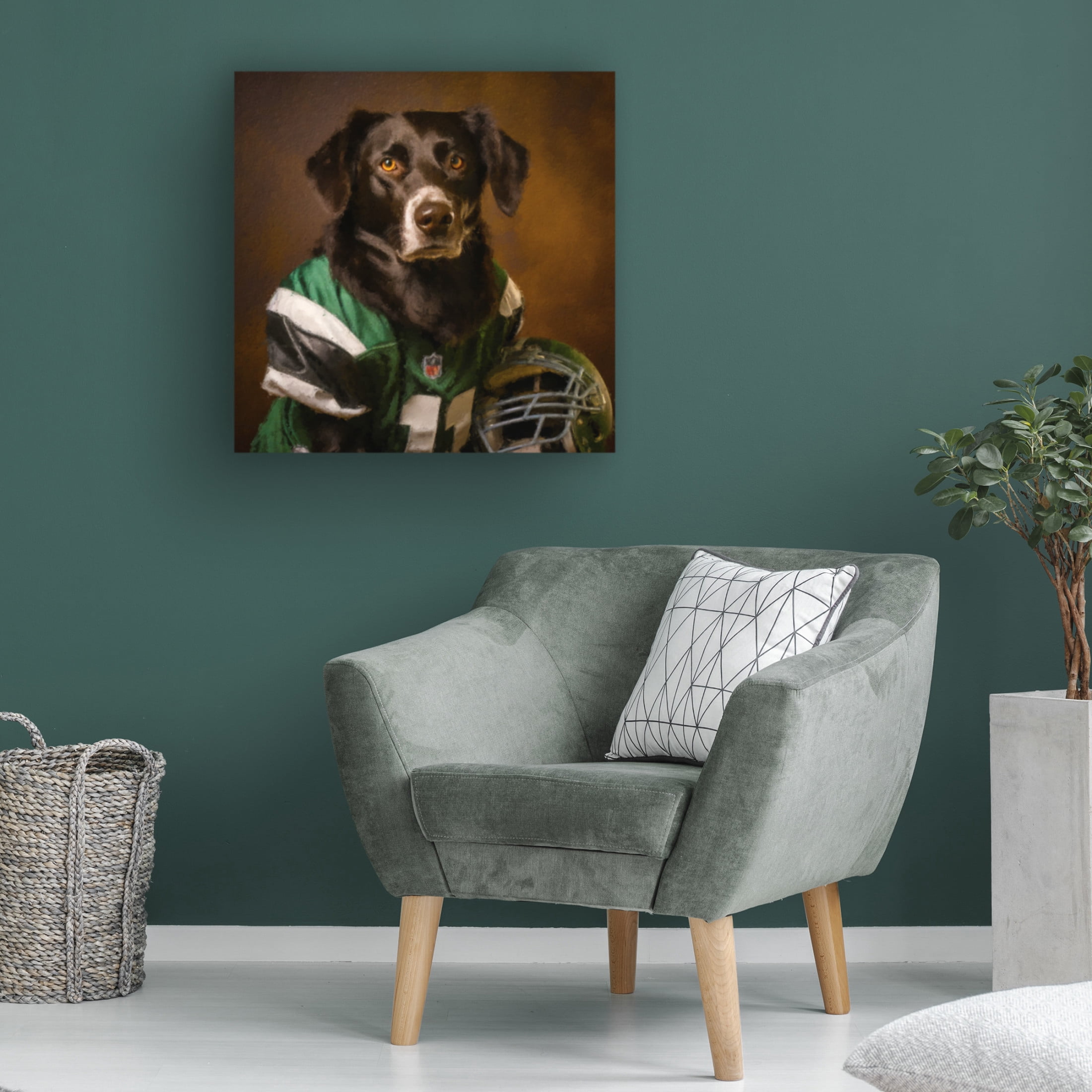 Canvas Wall Art - Sean Parnell 'Football 3' Wall Art for Living Room, Bedroom, or Office Décor by Trademark Fine Art - 35 x 35 Inches