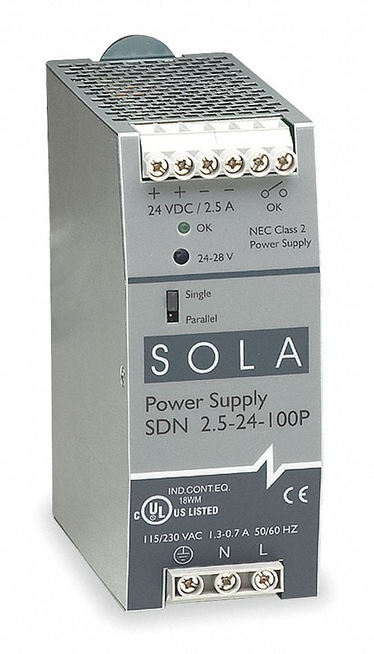 Sola/HeviDuty DC Power Supply,24VDC,2.5A,4763Hz HAWA SDN2.524100P