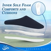 Bergman Kelly Memory Foam Slippers for Women & Men, Super Cushiony Slip-On House Shoes for WFH Comfort (Cush Collection - Scuff Style), US Company