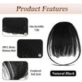 thumbnail image 4 of MORICA Clip in Bangs 100% Human Hair Air Bangs Real Hair Extensions Wispy Bangs Natural Black Thin Fringe Hair Pieces Natural Fringe with Temples One Piece Hairpieces for Women Girls, 4 of 6