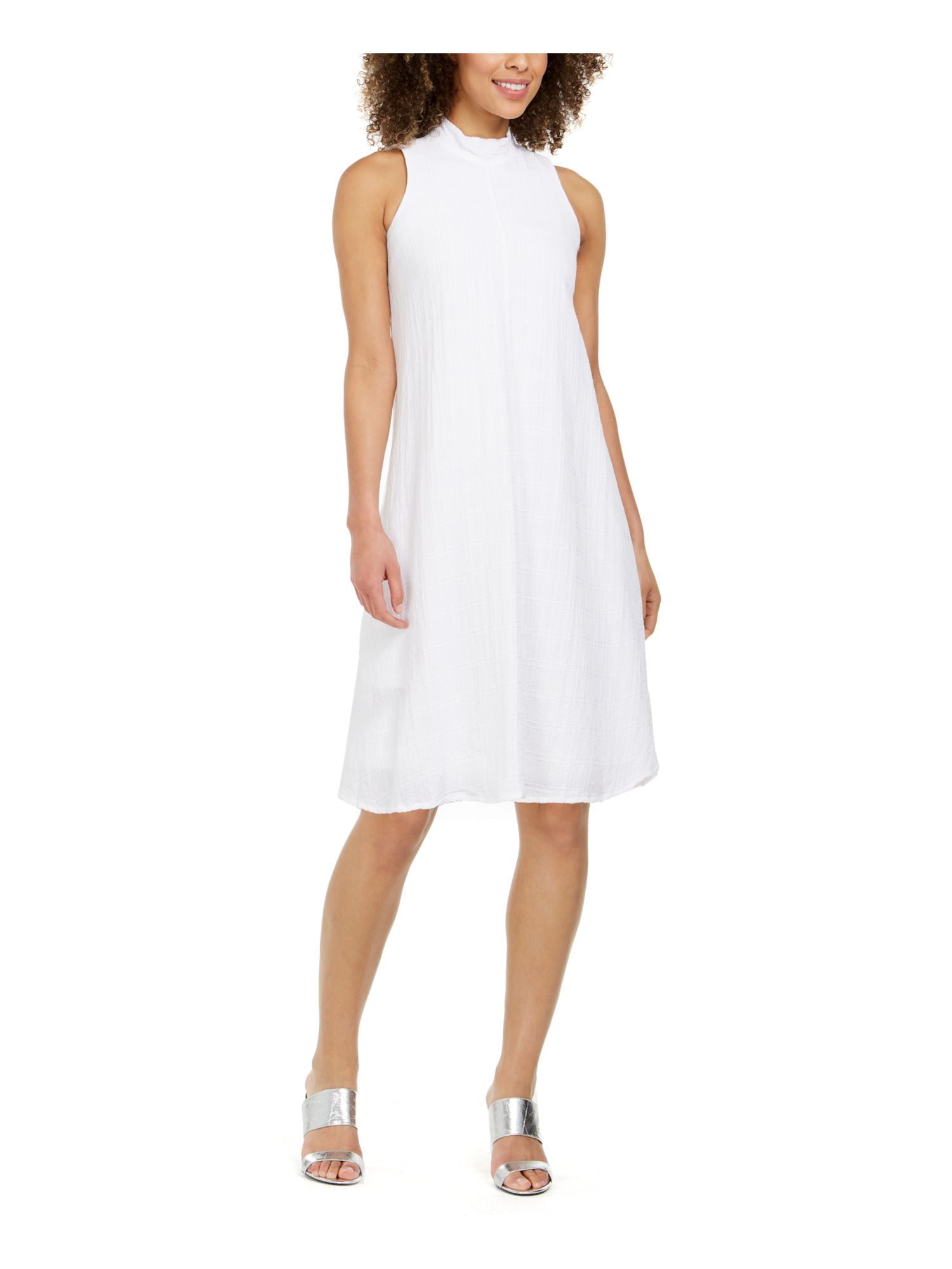 calvin klein white sleeveless dress