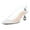 White, variant on XYD Women Clear Pointed Toe Slip On Slingbacks Pumps Metal Flared Low Heel Sandals Wedding Party Shoes Size 7 Gold