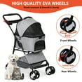 thumbnail image 5 of HomGarden 4 Wheels 3-in-1 Foldable Pet Dog Stroller W/Detachable Carrier for Small Dog Cat Max.44 lbs, Gray, 5 of 11
