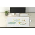 thumbnail image 2 of Unicorn Computer Mouse Pad, Baby Mystic Unicorn Girl Sitting on Fluffy Clouds and Hunting Nursery Image Print, Rectangle Non-Slip Rubber Mousepad X-Large, 35" x 15", Green Yellow, by Ambesonne, 2 of 2