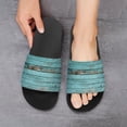 thumbnail image 6 of GZHJMY Stylish Slides for Women Men, Blue Wooden Board Soft Flexible Slip-on Sandals Slippers, 6 of 7