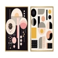 thumbnail image 2 of Designart "Boho Chic Geometric Abstract Art I" Modern Geometric Framed Wall Art Set Of 2 - Modern Pink Frame Gallery Set For Office Decor, 2 of 6