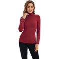 thumbnail image 2 of Hauts à Manches Longues pour Femmes Col Roulé Doux Extensible Ajusté Couche de Base, 2 of 6