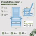 thumbnail image 3 of FODINGHILL Outdoor Rocking Chair Set of 2,HDPE Oversized Rocking Chair Outdoor,High Back Rocking Patio Chairs for Porch Garden Balcony,Arctic, 3 of 11