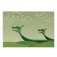 thumbnail image 1 of Dragon Cutting Board, Tatsu Mythical Animal Chips in Ocean Design, Decorative Tempered Glass Cutting and Serving Board, Small Size, Pistachio and Fern Green, by Ambesonne, 1 of 1