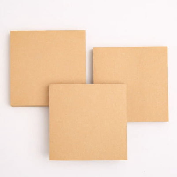 Zhuge blocs de notas adhesivas de 3 x 3 pulgadas, blocs de notas autoadhesivos, 80 hojas/bloc, blocs de notas súper adhesivos, notas adhesivas marrones,trabajar y la vida diaria
