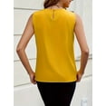 thumbnail image 6 of Women'S Silk Satin Tank Top Summer Business Casual Outfit 2025 Sleeveless Work Dressy Shirt Yellow XXL, 6 of 7