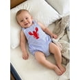 thumbnail image 5 of BemeyourBBs Toddler Baby Boy Girl Crawfish Outfit Summer Clothes Baby Striped Overalls Romper Lobster Embroidery Sleeveless Jumpsuit Bodysuit Playsuit, 5 of 9