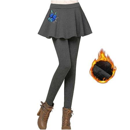 

Ladies Plush Culottes Leggings Christmas Casual Underwear Boots Thermal Two Piece Pants