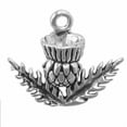 thumbnail image 1 of Sterling Silver 20" .8mm Box Chain 3D Thistle Pendant Necklace Prickly Leaves, 1 of 2