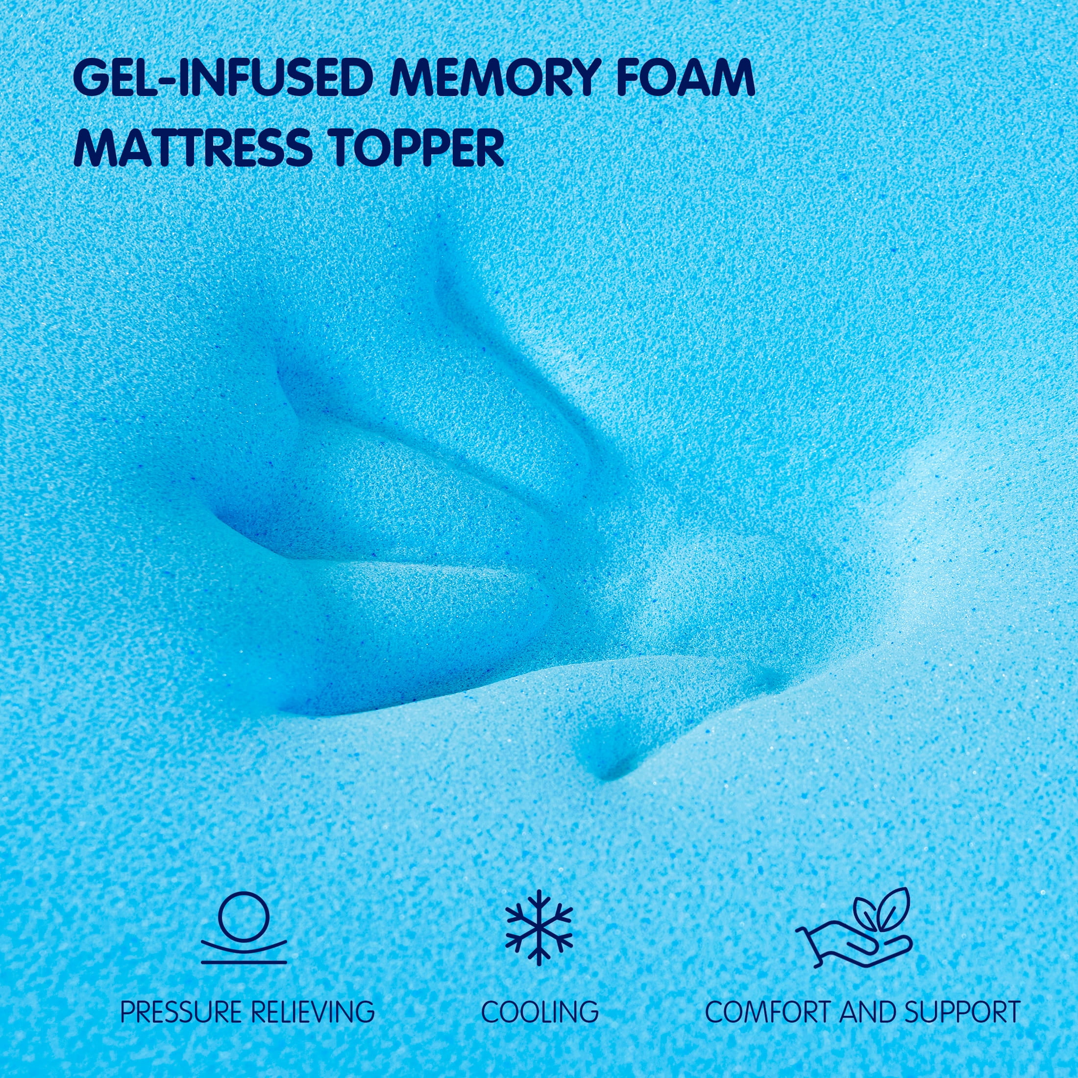 Subrtex 2" Mattress Topper Queen, Cooling Gel Memory Foam Mattress Topper