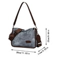 thumbnail image 3 of Ediodpoh Women Shoulder Bag Fashionable New Pattern Simple Solid Color Retro Large Capacity Practical Casual Versatile Messenger Bag Blue, 3 of 9