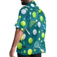thumbnail image 3 of Tennis Men's Short Sleeve Spread Collar Tops, Casual Button Down Shirts, Printed Summer Beach Shirts, Unisex, 3 of 6