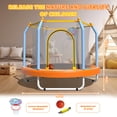 thumbnail image 4 of 55'' Toddler Trampoline for Kids, SEGMART Kids Trampoline with Enclosure Net and Balls, Indoor Outdoor Mini Small Trampoline Birthday Gifts for Boys and Girls Age 3 Months and up, 4 of 7