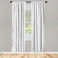 thumbnail image 3 of Ambesonne Botany Curtains, Blossoming Buds Flowers Art, Pair of 28"x63", Grey and White, 3 of 5