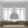 thumbnail image 4 of Woven Trends Two-Tone Window Curtain Valance, Double Layer Short Valance Small Window Curtains for Bathroom Living Room and Kitchen, Gray/White, 58" (W) x 14" (L) Valance, 4 of 7