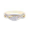 thumbnail image 3 of AFFY 1/4 CT. T.W. Round Cut Natural Diamond Twist Bridal Set Wedding Engagement Ring In 14K Yellow Gold Over 925 Sterling Silver (I2-I3 Clarity), Ring Size-11.5, 3 of 4