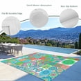 thumbnail image 3 of Colorful Ethnic Outdoor Rug for Patio/Deck/Porch, Non-Slip Large Area Rug 4 x 6 Ft, Modern Abstract National Geometric Teal Indoor Outdoor Rugs Washable Area Rugs, Camping Rug Carpet Runner, 3 of 8