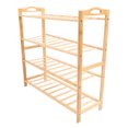 thumbnail image 1 of Wooden Shoe Rack, Large Capacity 4 Tier Wood Shoe Organizer Space Saving  for Entryway, 1 of 7