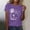 Purple, variant on Giftesty Blouses for Women Dressy Casual Women Fashion Summer Sexy Printed Regular Women Short Sleeves Round Neck