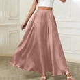 thumbnail image 2 of QATAINLAV Satin Maxi Skirts for Women High Waisted Flowy Long A line Skirt for Office Holiday Party Coffee M, 2 of 5