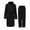 a-Black12436, variant on VNKIDY Men's Loungewear Autumn Winter Plush Thermal Robe With Contrast Trim Long Sleeve Nightrobe With Belt Design Front Pockets For Home Relaxing Versatile Homewear