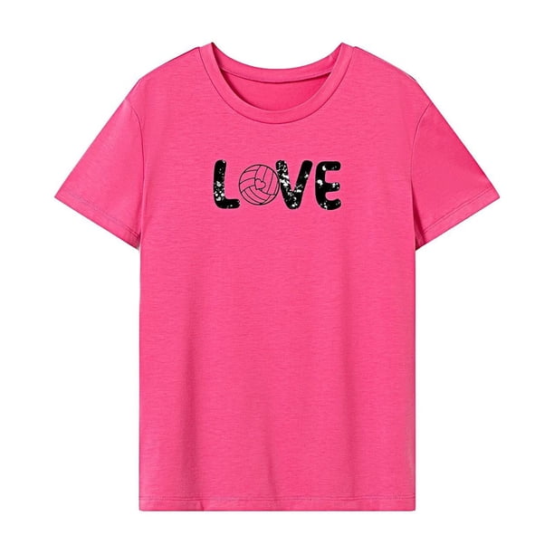 Camiseta de verano con cuello redondo para mujer, para acampar, mochilero, caminar, desplazarse Rosa Rosa