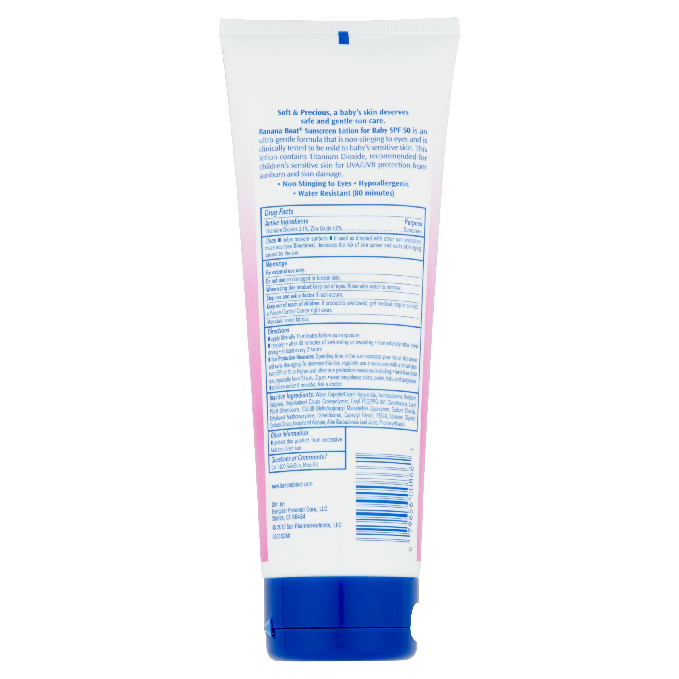 Banana Boat Baby Tear-Free Sting-Free Sunscreen Broad Spectrum Lotion SPF 50, 8 Oz - image 4 of 5