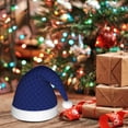 thumbnail image 6 of KLL Christmas Hats for Adults Plush Navy Blue Print Santa Hat Xmas Fluffy Santa Claus Hat for Women Men, 6 of 6